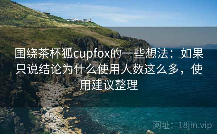 围绕茶杯狐cupfox的一些想法：如果只说结论为什么使用人数这么多，使用建议整理
