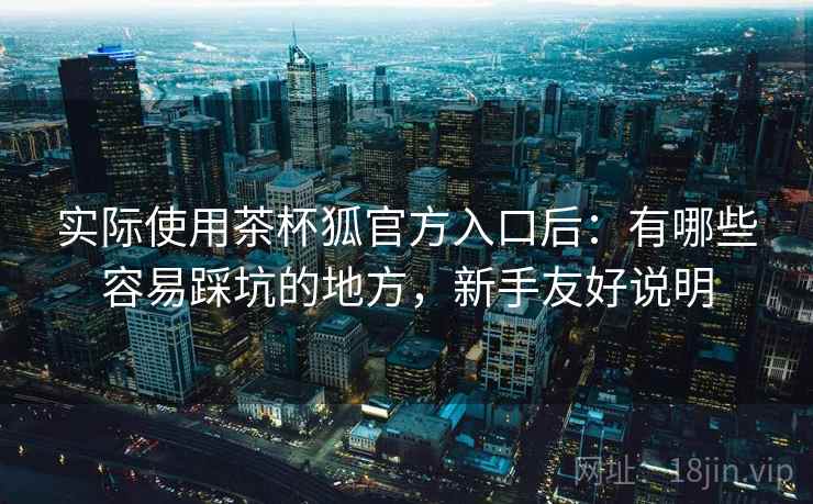 实际使用茶杯狐官方入口后：有哪些容易踩坑的地方，新手友好说明