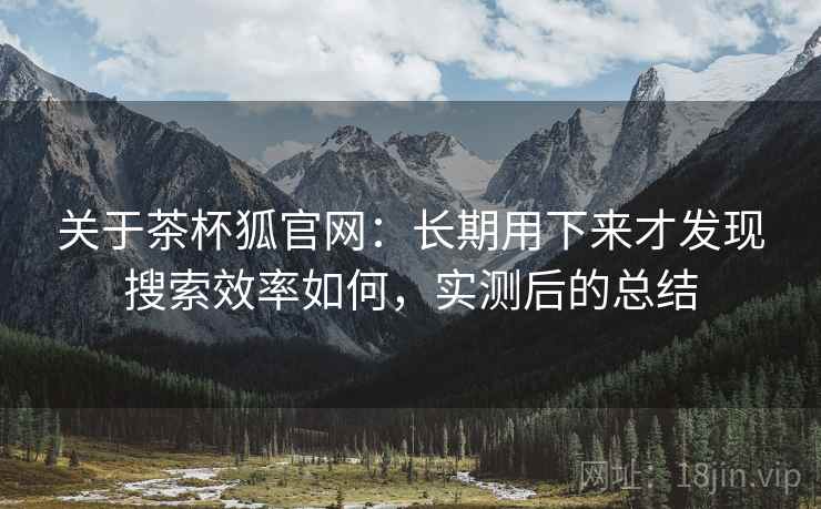 关于茶杯狐官网：长期用下来才发现搜索效率如何，实测后的总结