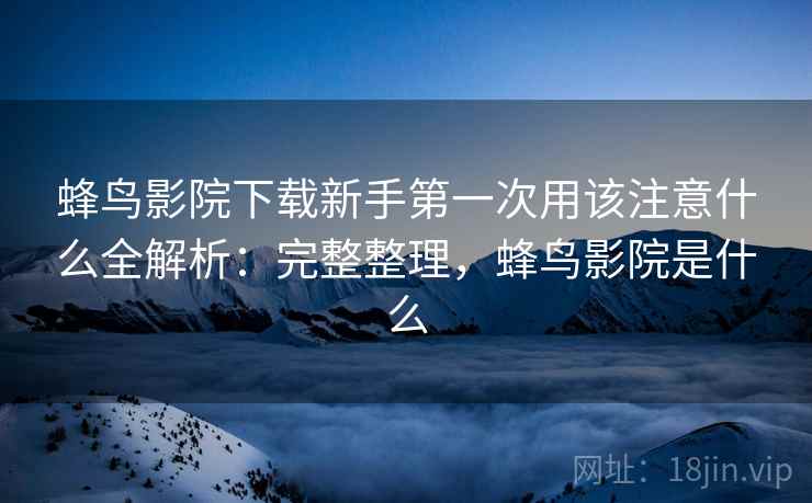 蜂鸟影院下载新手第一次用该注意什么全解析：完整整理，蜂鸟影院是什么