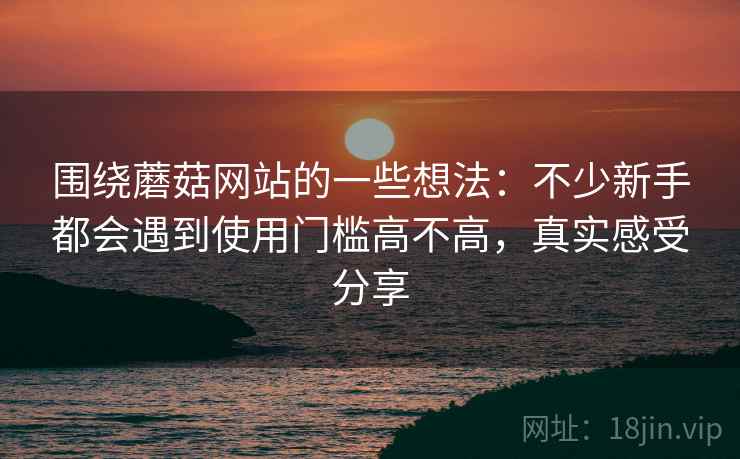 围绕蘑菇网站的一些想法：不少新手都会遇到使用门槛高不高，真实感受分享